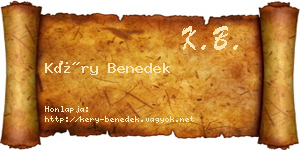 Kéry Benedek névjegykártya