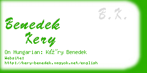 benedek kery business card